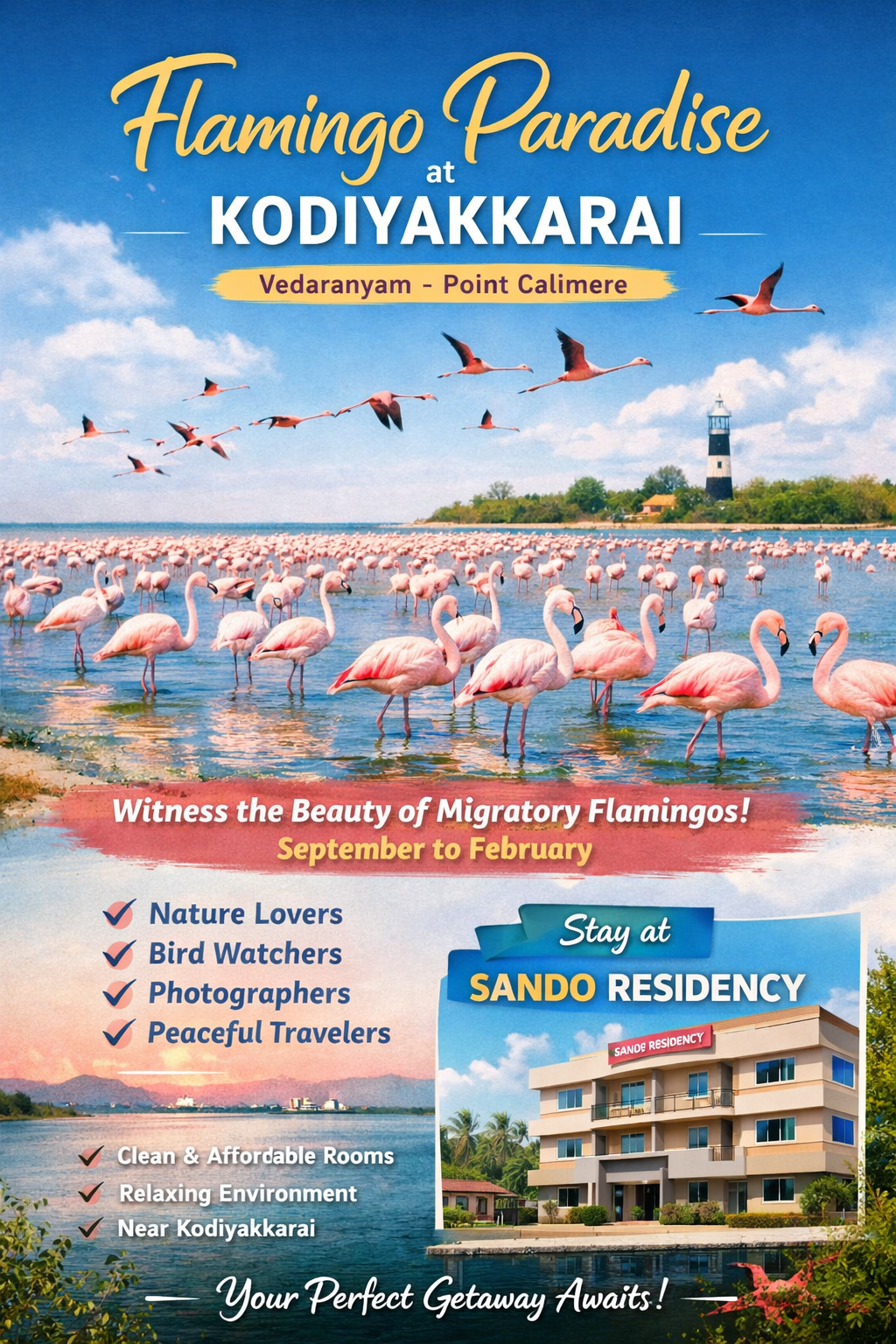 Flamingo Birds at Kodiyakkarai